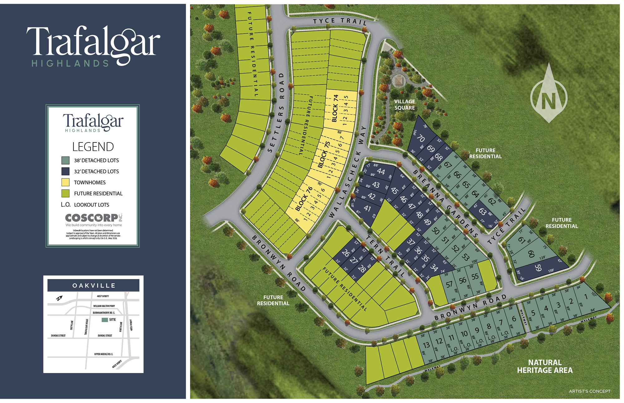 Trafalgar Meadows Site Map